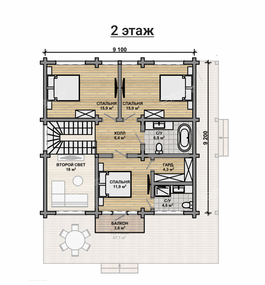 Дом из клееного бруса VZ-409